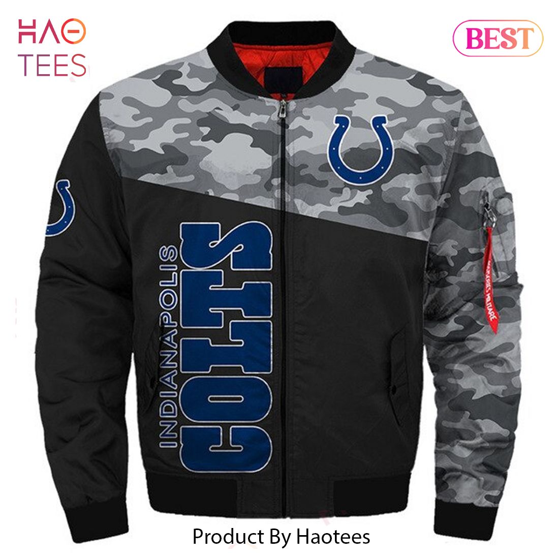 Indianapolis Colts NFL Blue Unisex Bomber Jacket 3D