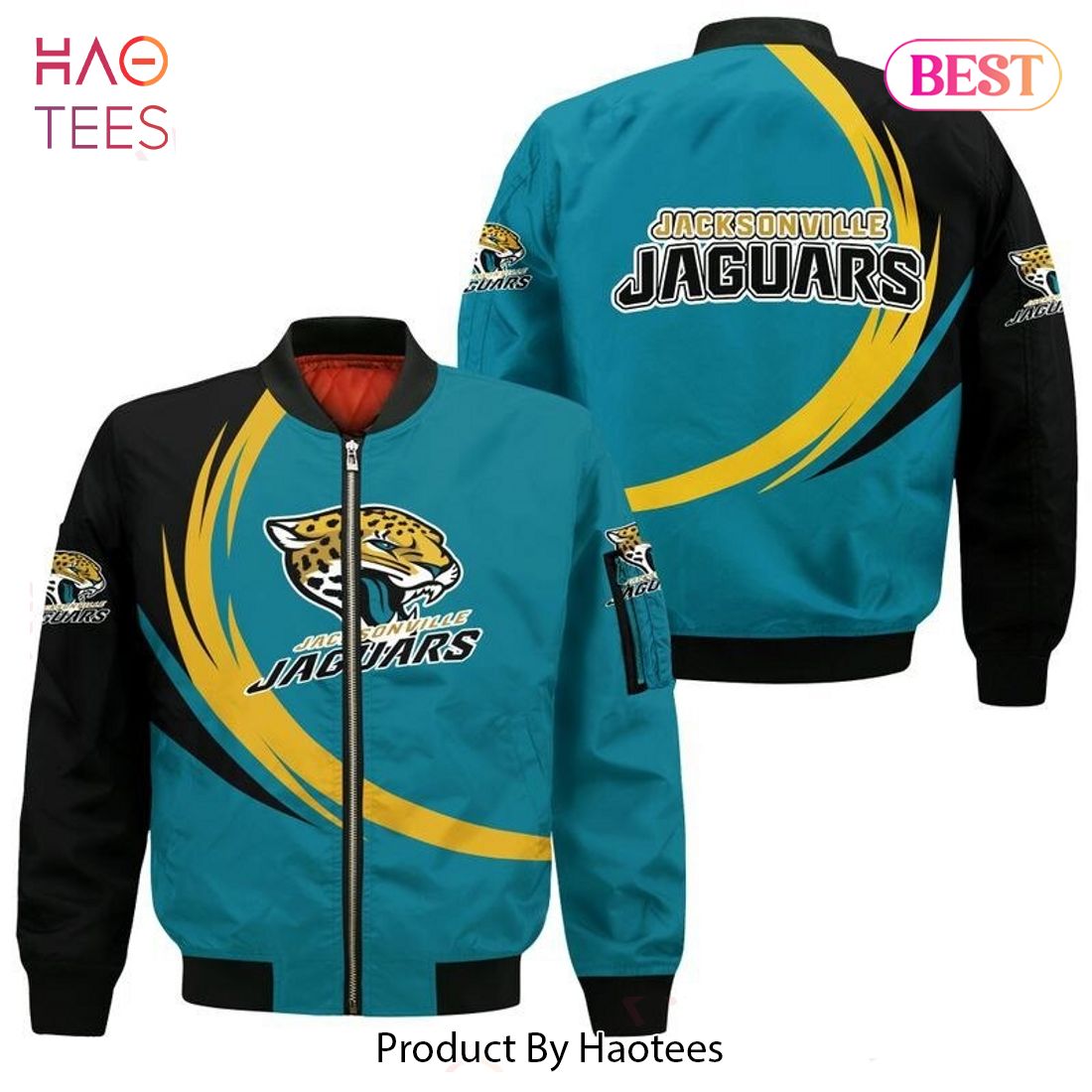 Bomber Jacksonville Jaguars Black Satin Jacket