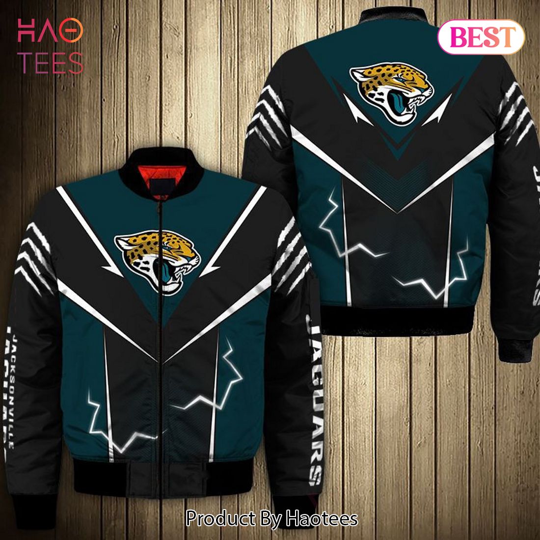 NEW FASHION 2023 Jacksonville Jaguars bomber Jacket lightning graphic gift for men NEW FASHION 2023 Jacksonville Jaguars bomber Jacket lightning graphic gift for men