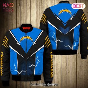 NEW FASHION 2023 Los Angeles Chargers bomber Jacket lightning graphic gift for men