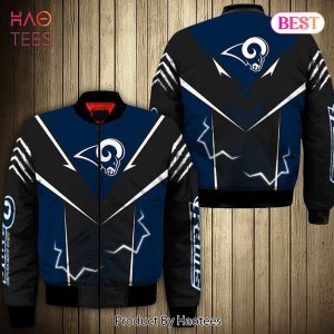 NEW FASHION 2023 Los Angeles Rams bomber Jacket lightning graphic gift for men