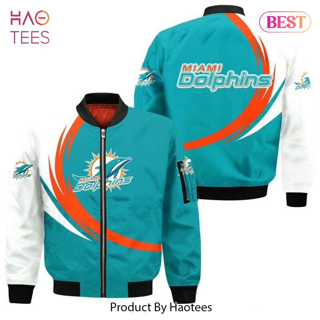 NEW FASHION 2023 Miami Dolphins Bomber Jacket graphic curve NEW FASHION 2023 Miami Dolphins Bomber Jacket graphic curve
