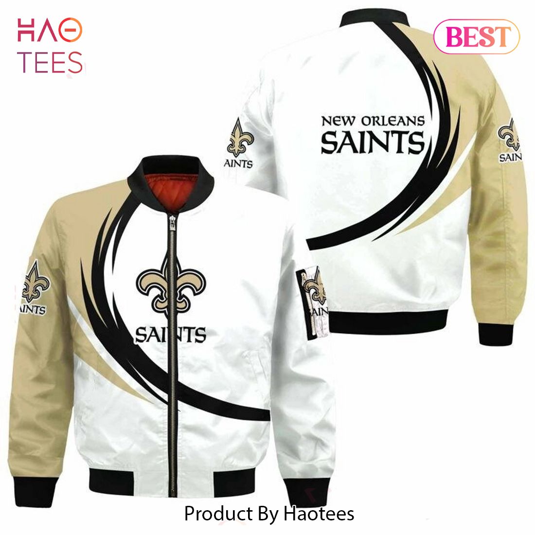 NEW FASHION 2023 New Orleans Saints Bomber Jacket graphic curve NEW FASHION 2023 New Orleans Saints Bomber Jacket graphic curve