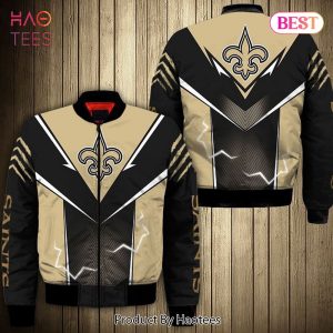 NEW FASHION 2023 New Orleans Saints bomber Jacket lightning graphic gift for men