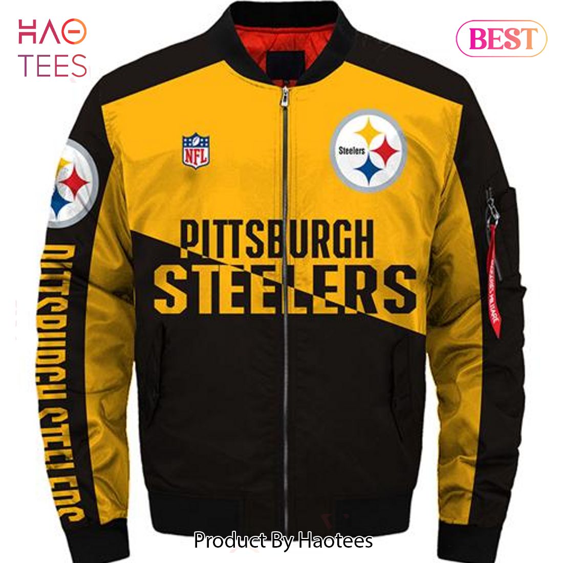 NEW FASHION 2023 Pittsburgh Steelers bomber Jacket lightning