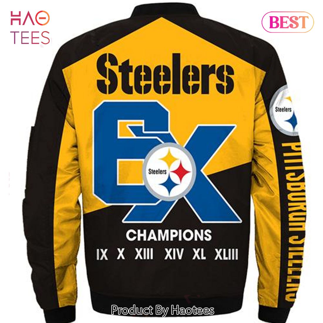 NEW FASHION 2023 Pittsburgh Steelers bomber Jacket 6X Champions