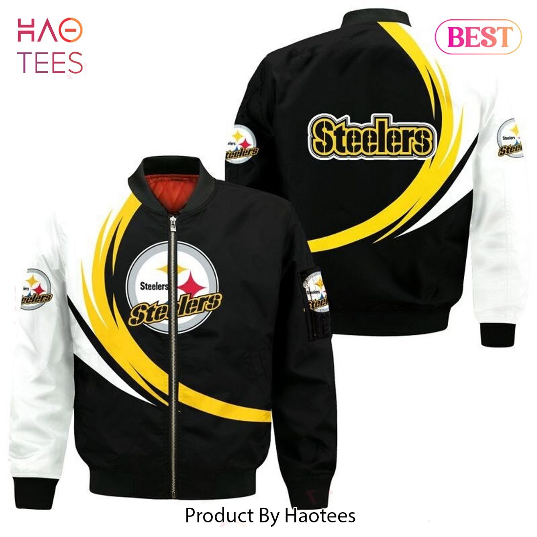 NEW FASHION 2023 Pittsburgh Steelers Bomber Jacket graphic curve NEW FASHION 2023 Pittsburgh Steelers Bomber Jacket graphic curve