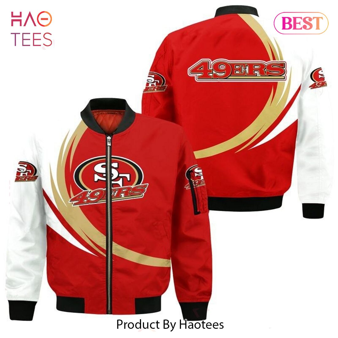 NEW FASHION 2023 San Francisco 49ers Bomber Jacket graphic curve NEW FASHION 2023 San Francisco 49ers Bomber Jacket graphic curve