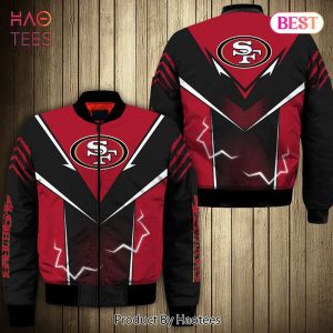 NEW FASHION 2023 San Francisco 49ers bomber Jacket lightning graphic gift for men