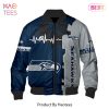 NEW FASHION 2023 Seattle Seahawks Bomber Jacket graphic heart ECG line