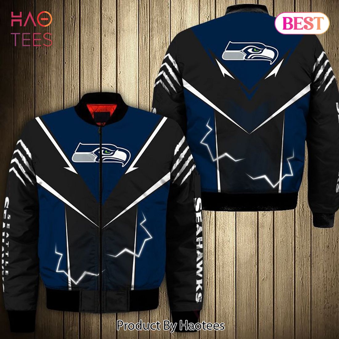 NEW FASHION 2023 Seattle Seahawks bomber Jacket lightning graphic gift for men NEW FASHION 2023 Seattle Seahawks bomber Jacket lightning graphic gift for men
