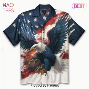 NEW USA Flag Eagle Hawaiian Shirt Hot Summer 2023