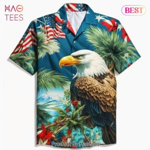 NEW USA Flag Eagle Hawaiian Shirt Hot Trend Summer 2023
