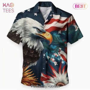 NEW USA Flag Eagle Hawaiian Shirt Hot Trending Summer 2023