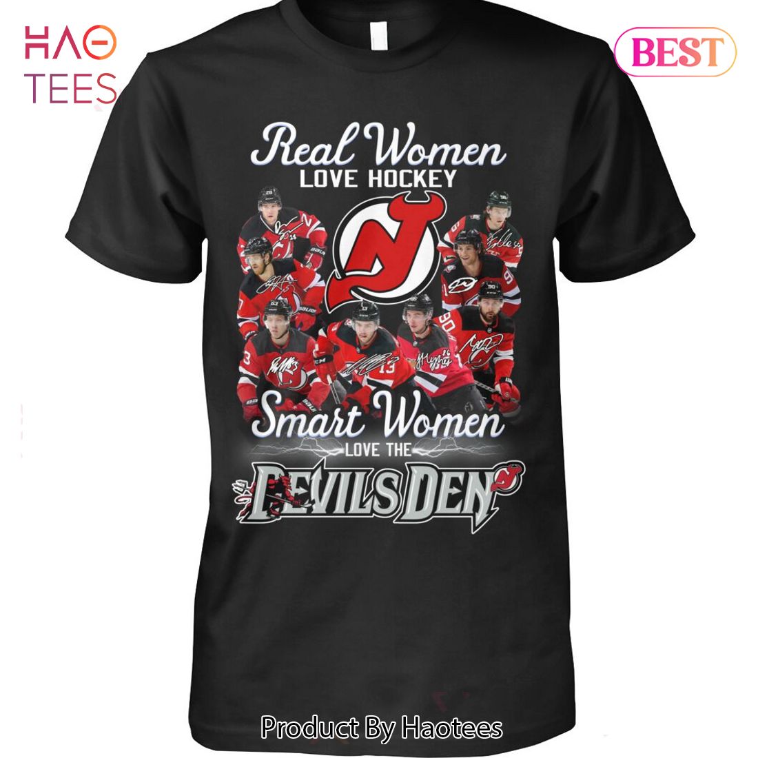 NEW FASHION Real Woman Love Hockey Smart Women Love The Devils Den T-Shirt NEW FASHION Real Woman Love Hockey Smart Women Love The Devils Den T-Shirt