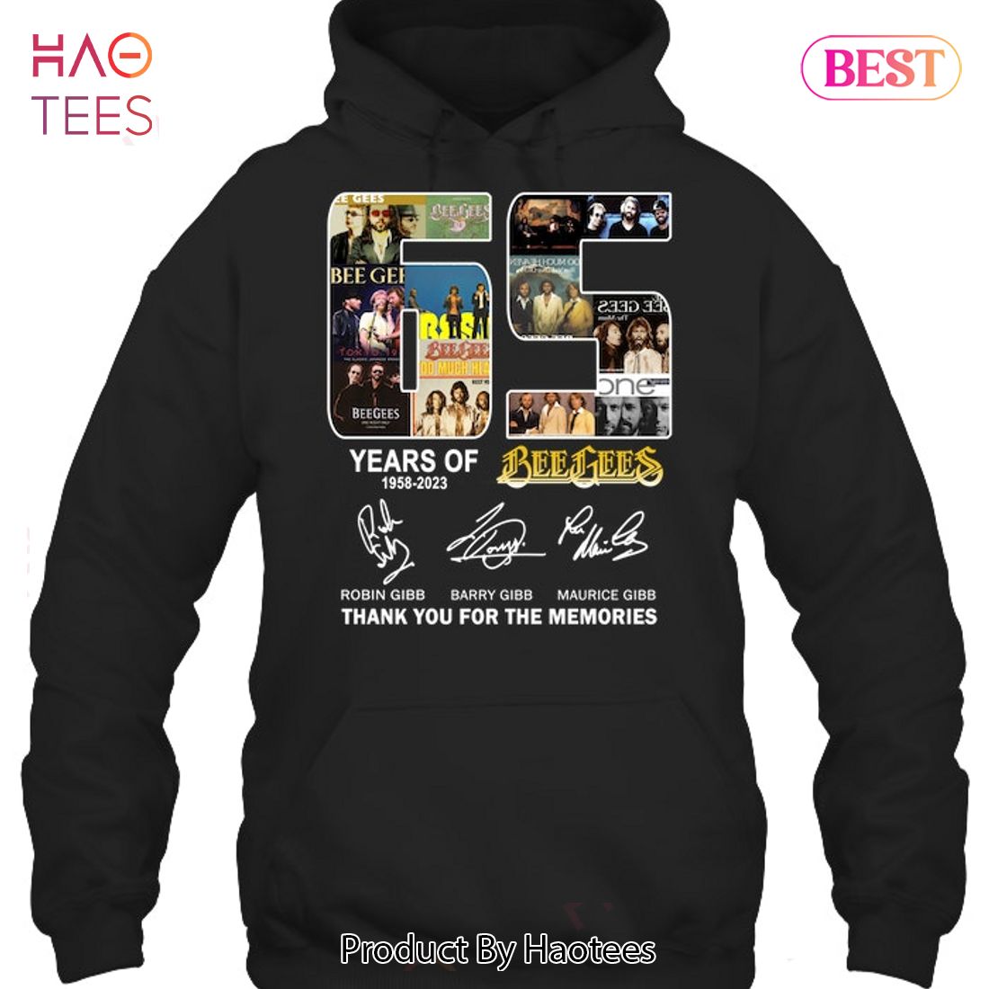 Bee Gees Band 65 Years Of 1958-2023 Thank You For The Memories T-Shirt Bee Gees Band 65 Years Of 1958-2023 Thank You For The Memories T-Shirt