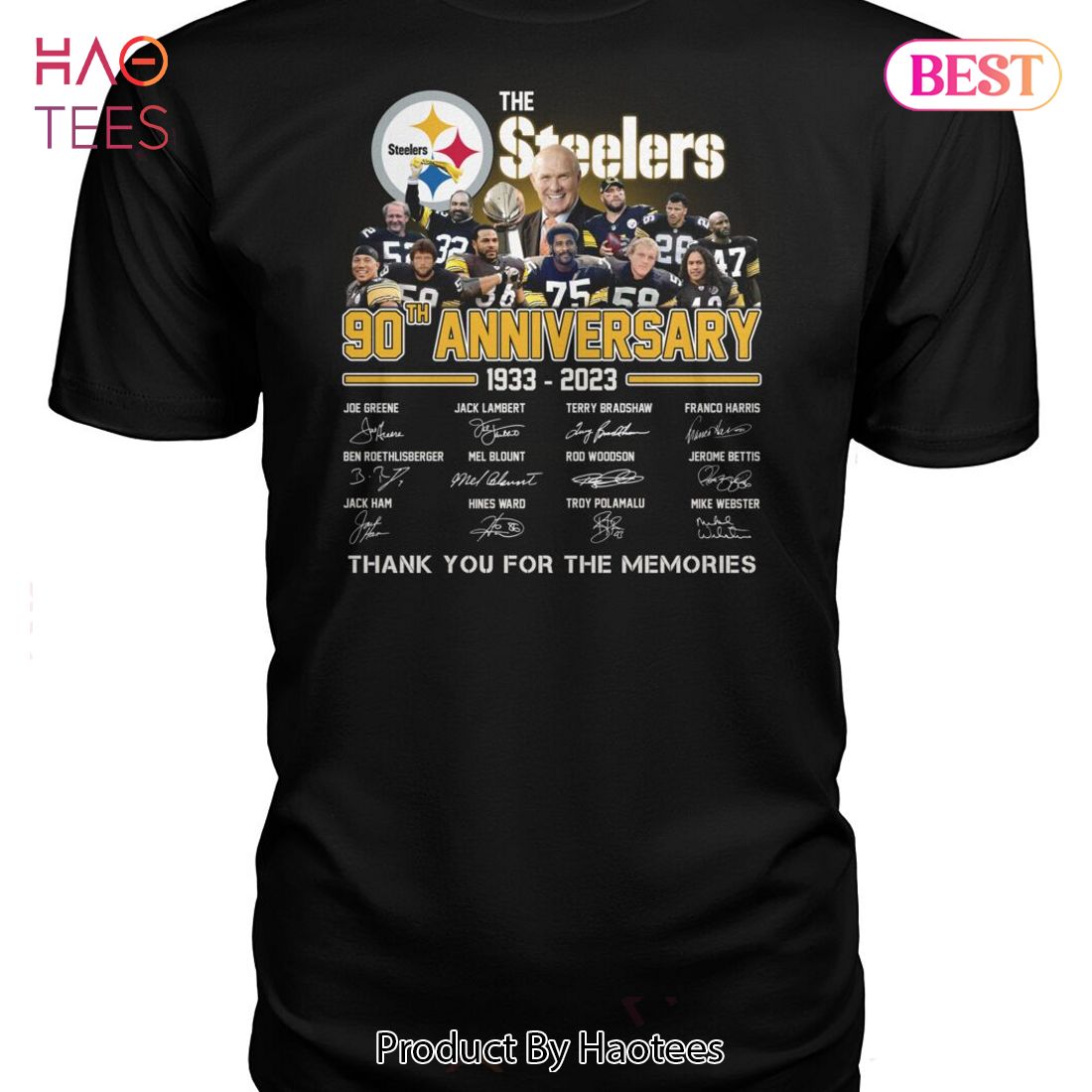 Pittsburgh Steelers 90th Anniversary 1933 - 2023 Thank You For The