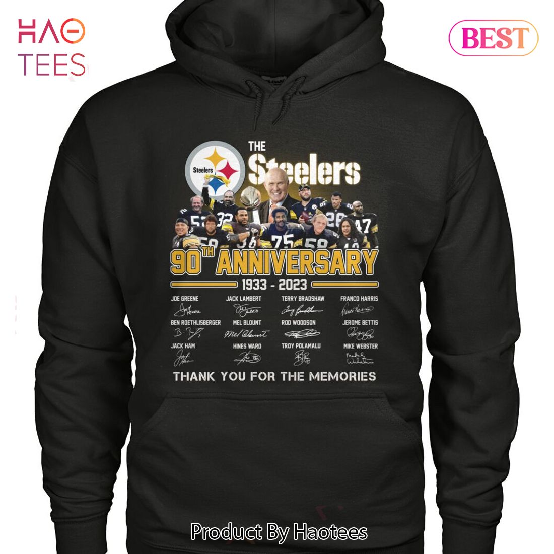 Product pittsburgh Steelers 90 season 1933 2023 memories shirt