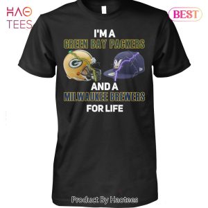 NEW Im A Green Bay Packers And A Milwaukee Brewers For Life T-Shirt