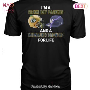 NEW Im A Green Bay Packers And A Milwaukee Brewers For Life T-Shirt