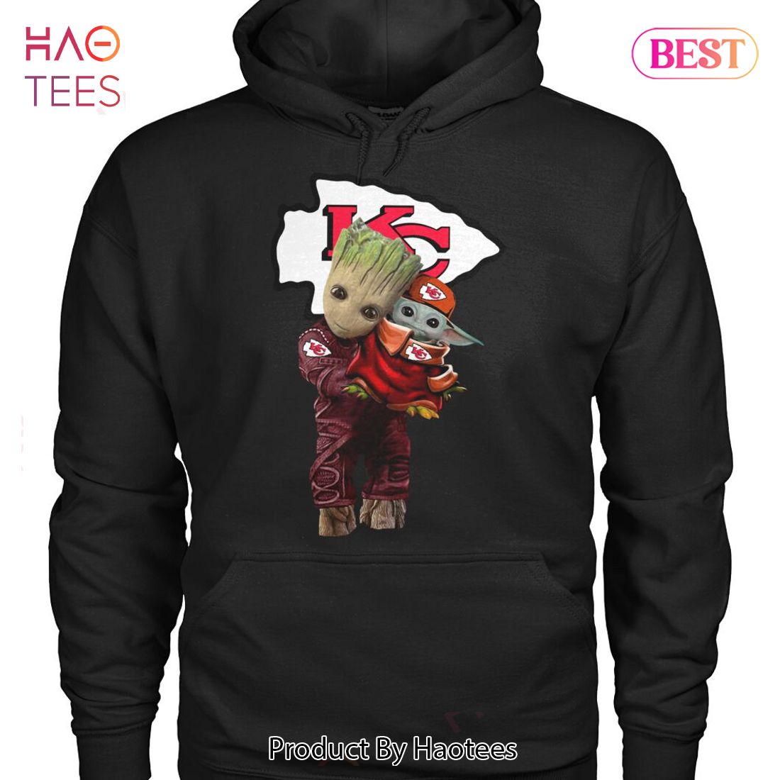 Baby Groot Hugging Kansas City Chiefs T-Shirt - TeeNavi