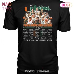 NEW The Miami Hurricanes Legend 1926 Thank You For The Memories T-Shirt