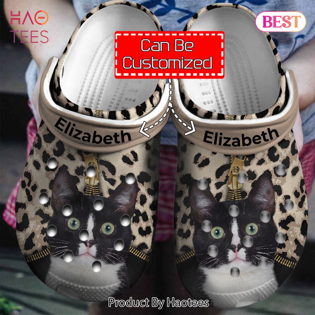 Cat Crocs - Cat Lovers Personalized Clogs Shoes With Leopard Pattern For  Men And Women