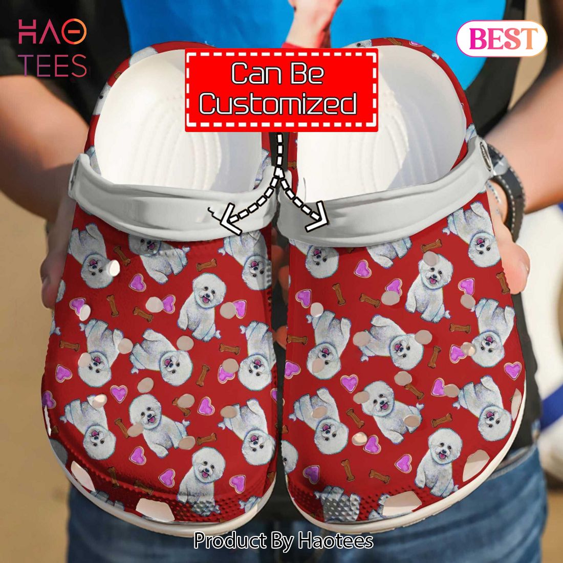 Dog Crocs - Personalized Bichon Frise Pattern Clog Shoes For Men And Women Dog Crocs - Personalized Bichon Frise Pattern Clog Shoes For Men And Women