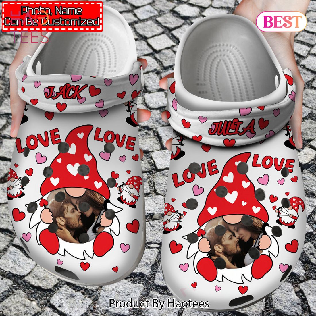 Personalized Valentine Love Gnomes Crocs Clog Shoes For Men And Women Personalized Valentine Love Gnomes Crocs Clog Shoes For Men And Women