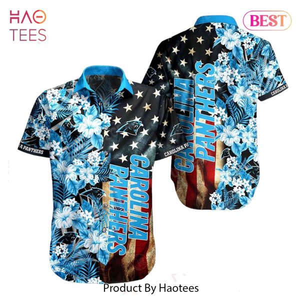 HOT TREND Carolina Panthers NFL Graphic US Flag Flower Hawaiian Shirt New Trends Summer Gift Ever Fans