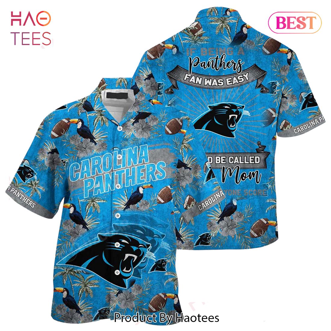 Carolina Panthers NFL Team Tropical Coconut Hot Summer Button