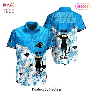 HOT TREND Carolina Panthers NFL Hawaiian Shirt Black Cat Graphic 3D Printed Hawaii Shirt Short Fan Ever