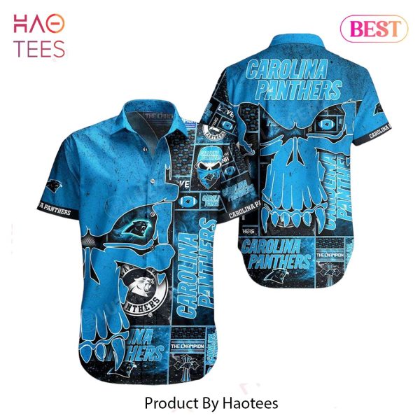 HOT TREND Carolina Panthers NFL Hawaiian Shirt Skull Printed 3D New Trend Summer For Fans