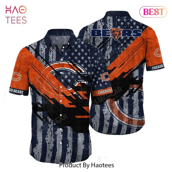 HOT TREND Chicago Bears NFL Football Hawaiian Shirt Short American Flag Print This Summer Gift For Fans