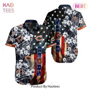 HOT TREND Chicago Bears NFL Graphic US Flag Flower Hawaiian Shirt New Trends Summer Gift Ever Fans