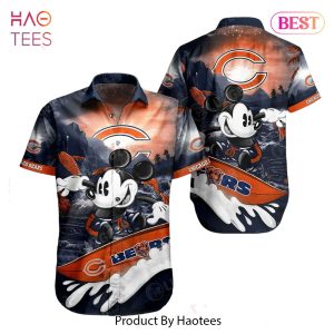 HOT TREND Chicago Bears NFL Hawaiian Shirt Mickey Graphic 3D Printed Gift For Fans
