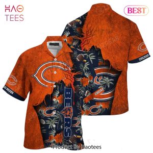 HOT TREND Chicago Bears NFL Hawaiian Shirt Tropical Print Sumer Gift For Fans