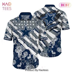 HOT TREND Dallas Cowboys NFL Hawaiian Shirt Floral Print American Flag Beach Shirt Short Style Summer