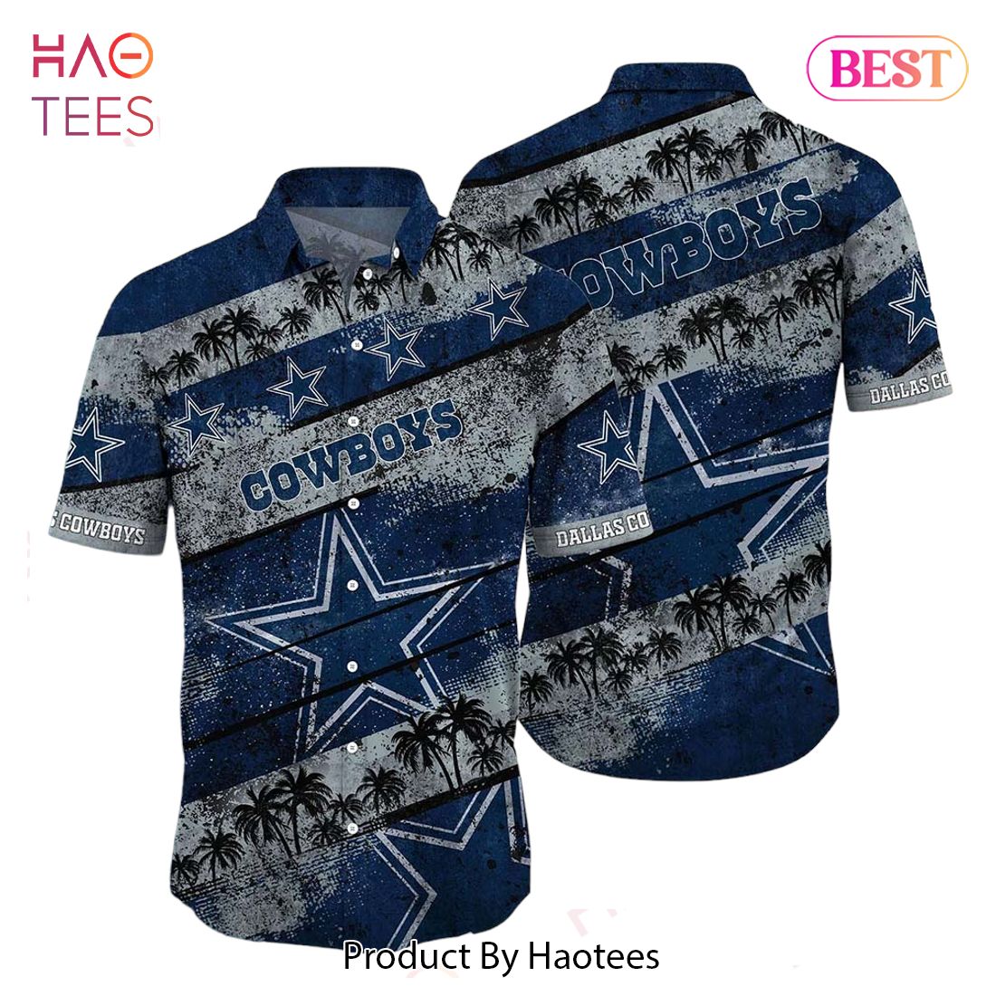 Vintage NFL Dallas Cowboys Baseball Jersey Tropical Pattern