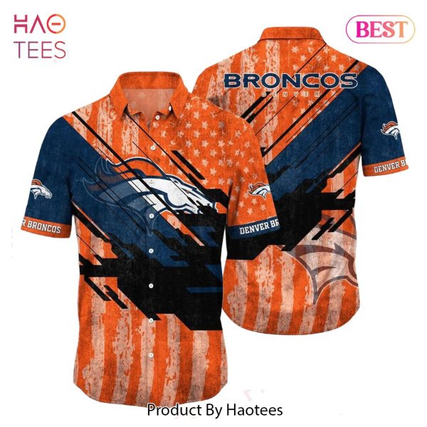 HOT TREND Denver Broncos NFL Football Hawaiian Shirt Short American Flag Print This Summer Gift For Fans