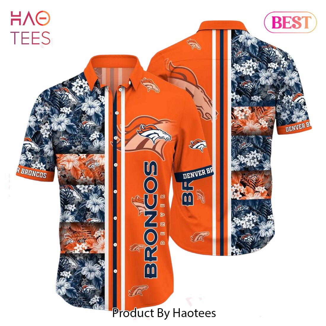 Denver Broncos NFL Tropical Pattern Hawaiian Shirt Custom Name For Fans