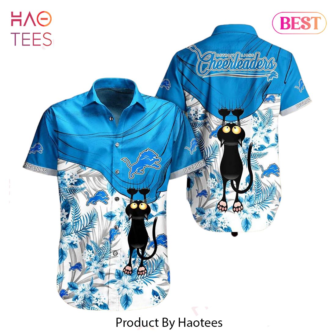 Detroit Lions NFL Hawaiian Shirt Black Cat Graphic 3D Printed Hawaii Shirt Short Fan Ever Detroit Lions NFL Hawaiian Shirt Black Cat Graphic 3D Printed Hawaii Shirt Short Fan Ever