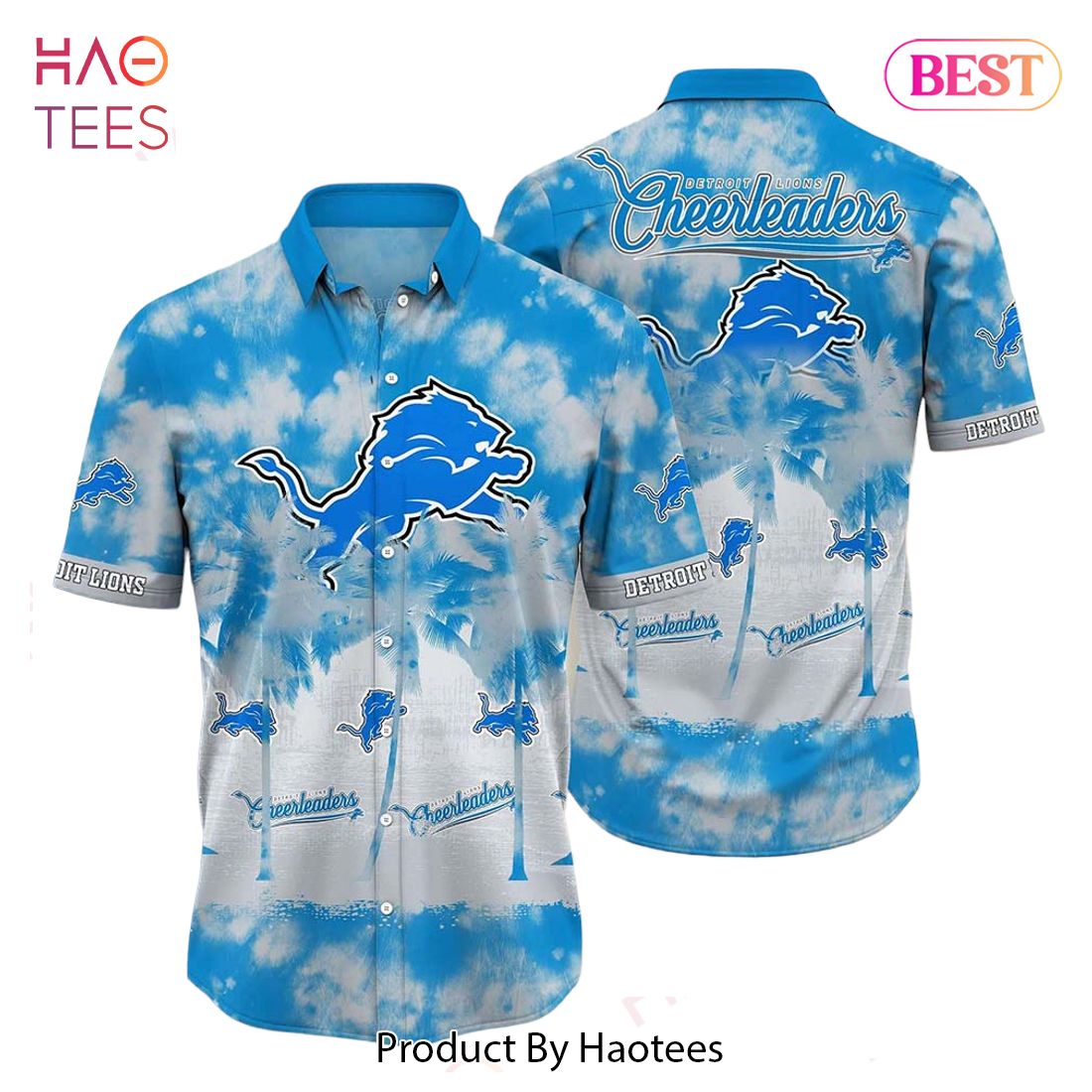 Detroit Lions NFL Hawaiian Shirt Tropical Pattern Graphic Short Sleeve Summer Gift For Fans Detroit Lions NFL Hawaiian Shirt Tropical Pattern Graphic Short Sleeve Summer Gift For Fans