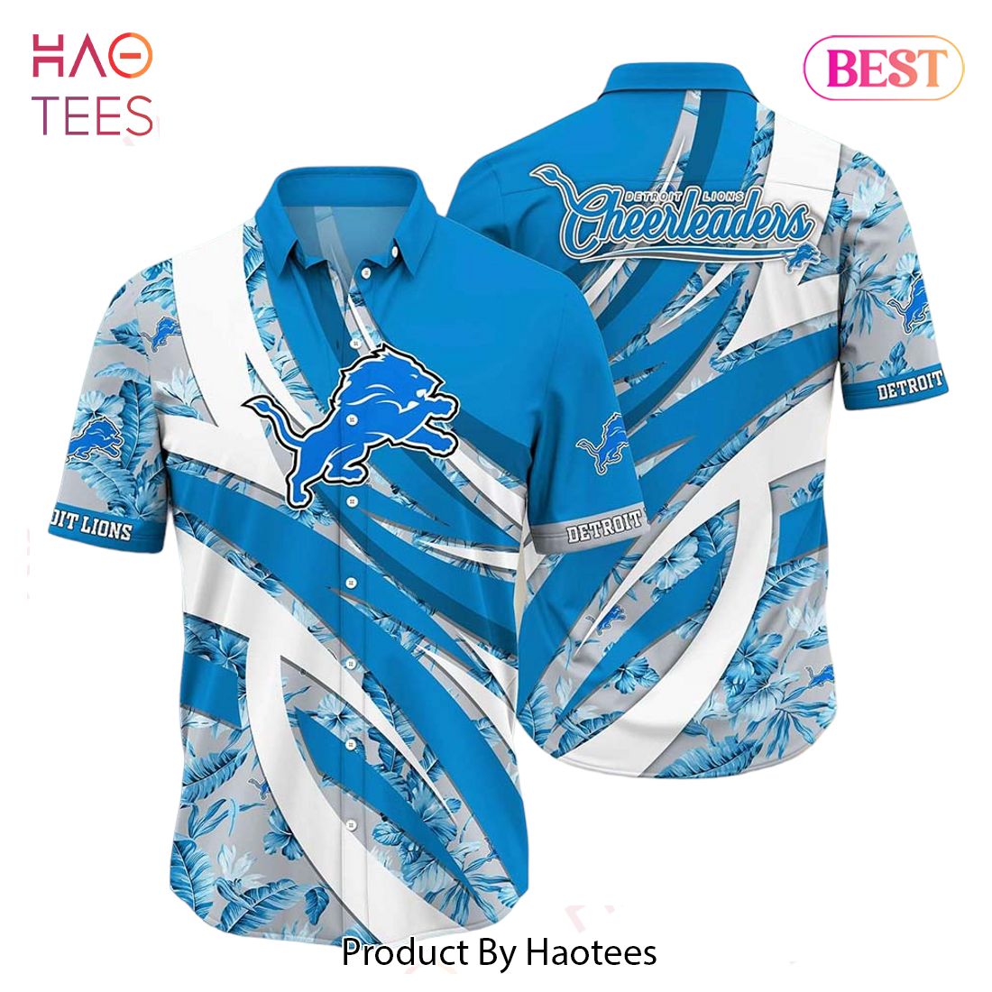 Detroit Lions NFL Tropical Pattern Hawaiian Shirt Custom Name For Fans