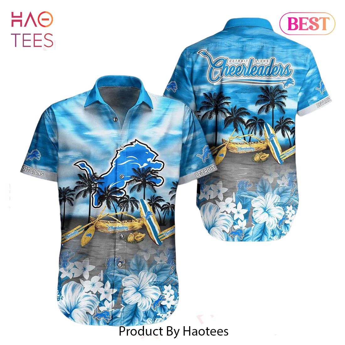 Detroit Lions NFL Hawaiian Shirt Tropical Pattern Summer For NFL Football Fans Detroit Lions NFL Hawaiian Shirt Tropical Pattern Summer For NFL Football Fans
