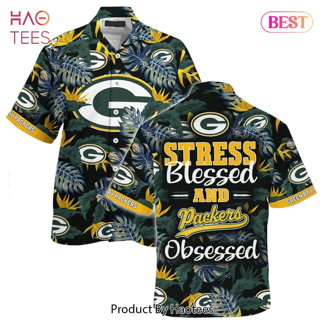 Green Bay Packers Nfl Hawaiian Shirt Stress Blessed Obsessed Summer Beach Shirt Gift For Fans Packers Green Bay Packers Nfl Hawaiian Shirt Stress Blessed Obsessed Summer Beach Shirt Gift For Fans Packers