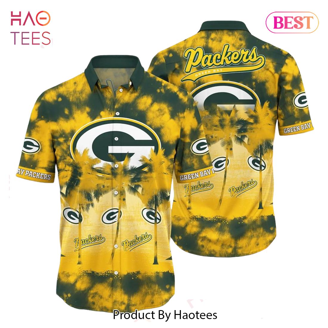 Green Bay Packers Nfl Hawaiian Shirt Tropical Pattern Graphic Short Sleeve Summer Gift For Fans