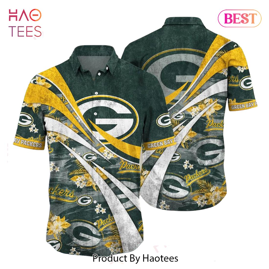 Green Bay Packers Nfl Summer Hawaiian Shirt Floral Pattern Graphic For Football Nfl Enthusiast