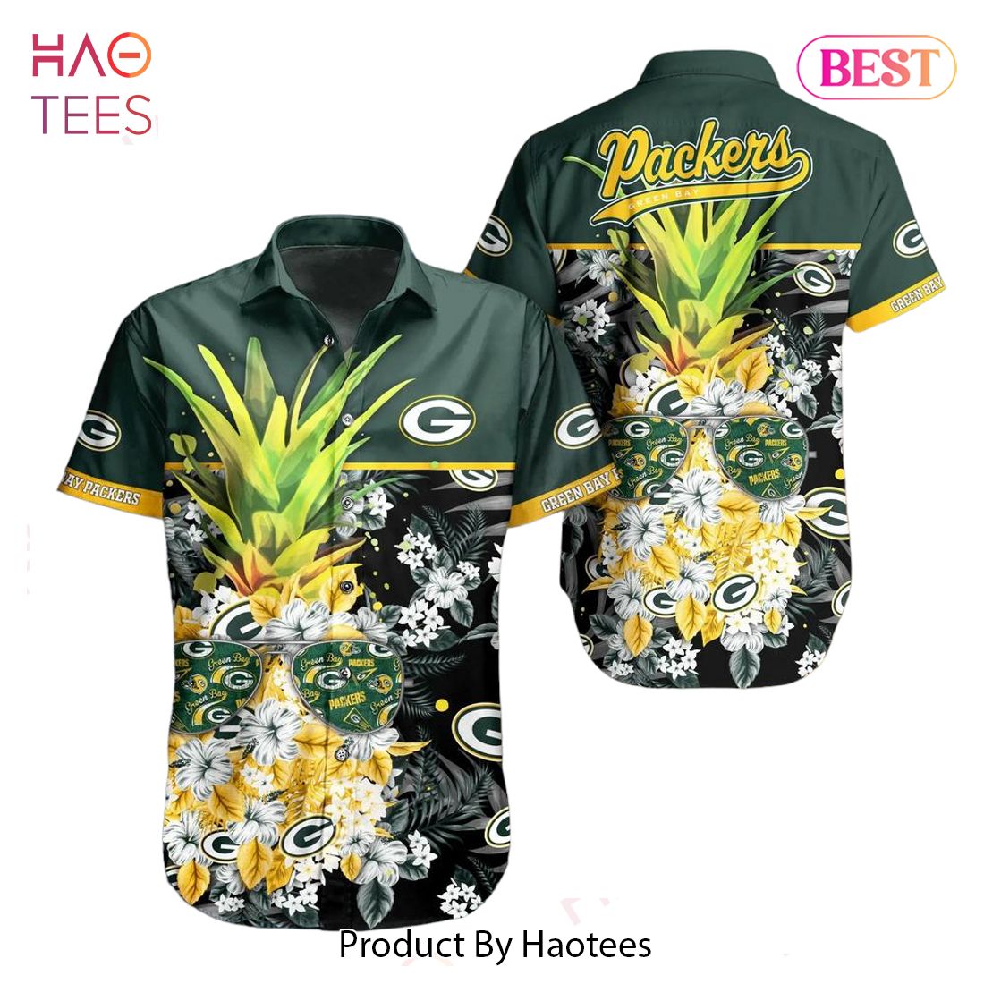 Green Bay Packers Nfl Tropical Pattern Pineapple Design Hawaiian Shirt New Trending For Men Women