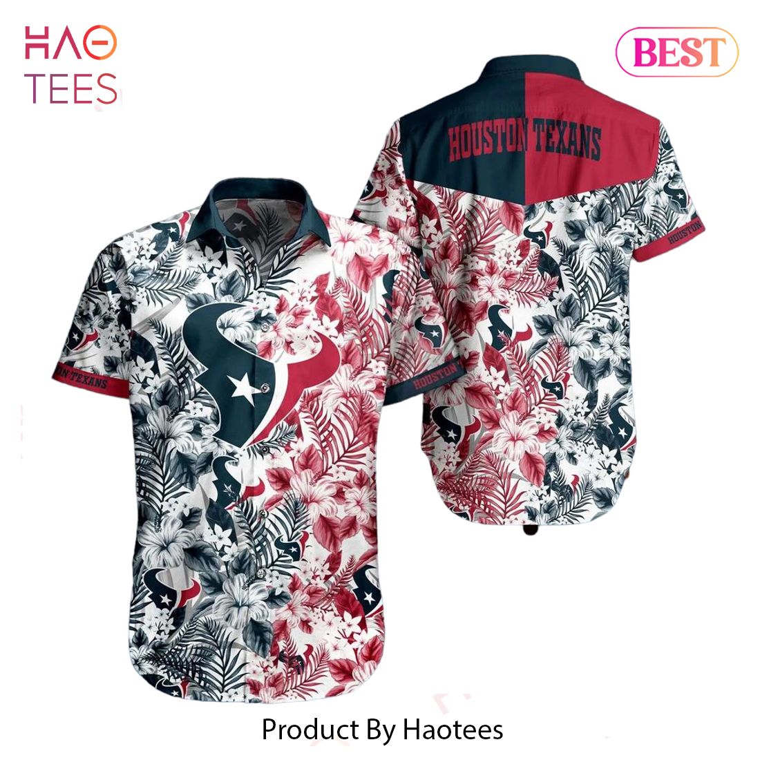 Houston Texans NFL Beach Shirt Graphic Floral Pattern Print This Summer Hawaiian Shirt
